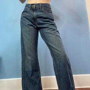 RETRO DARK WASH MID RISE 514 STRAIGHT LEG LEVI'S DENIM JEANS